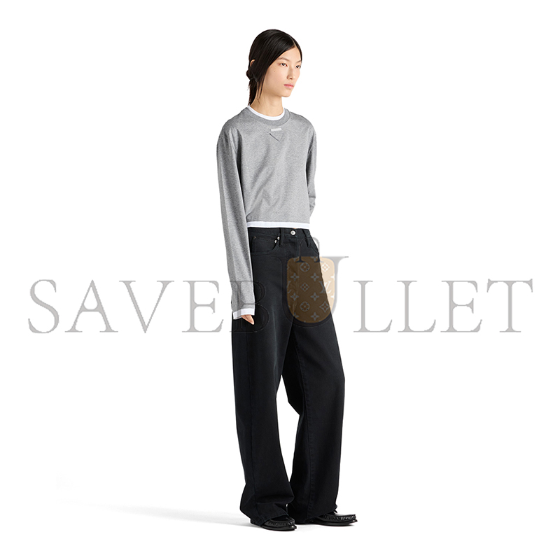 Pra*a long-sleeved cotton jersey t-shirt 34668